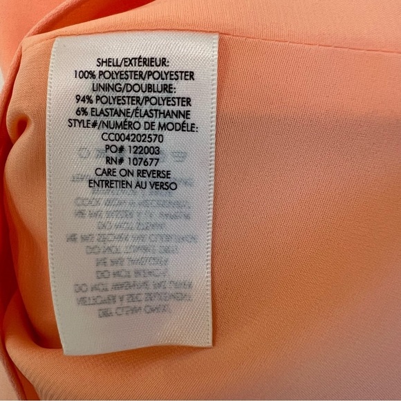 Alice + Olivia Callie Asymmetrical Mini Dress Light Peach Size 8 Contemporary - Picture 4 of 5